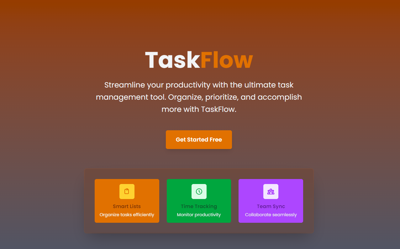 Taskflow Website Project Preview